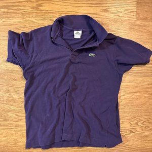 Lacoste Polo Size 5 Purple Golf Shirt Pique Cotton Mens Size Large Authentic